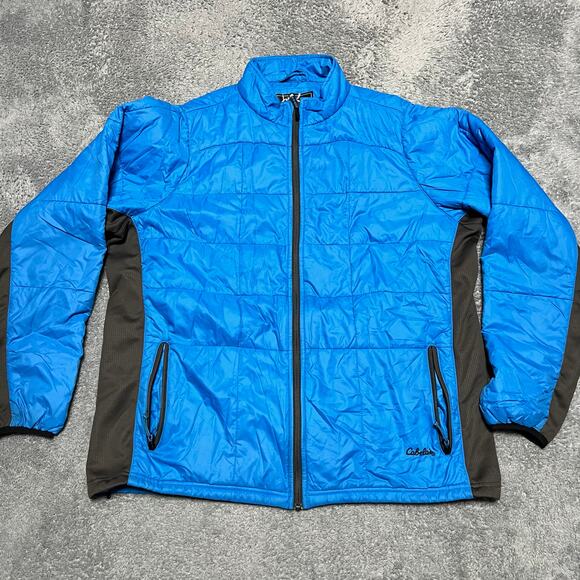 Cabelas Puffer Jacket Mens XL Tall Blue Primaloft Quilted Coat ** - Picture 1 of 9